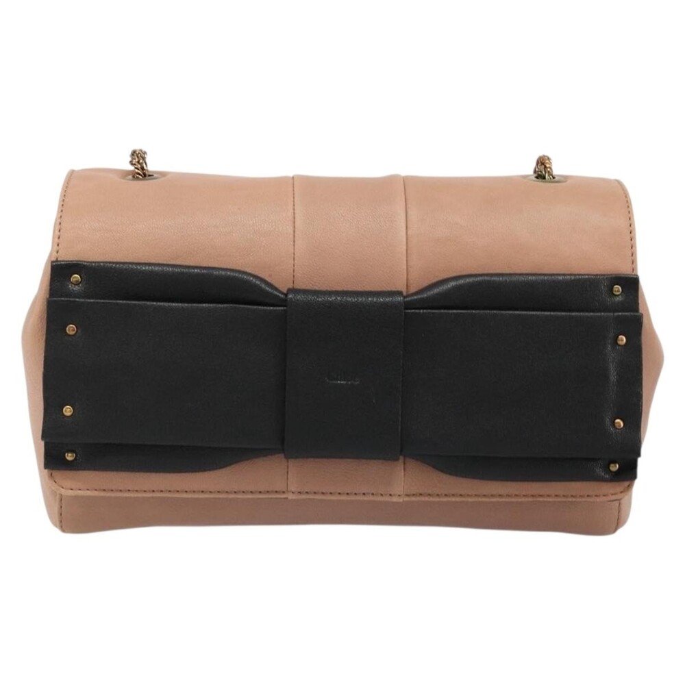 Chloe Leather Chain June Shoulder Bag Pink